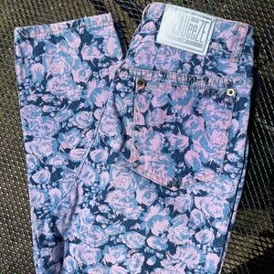80s Squeeze Floral Printed Jeans Junior’s Size 13/14 Grandma Coquette Girly